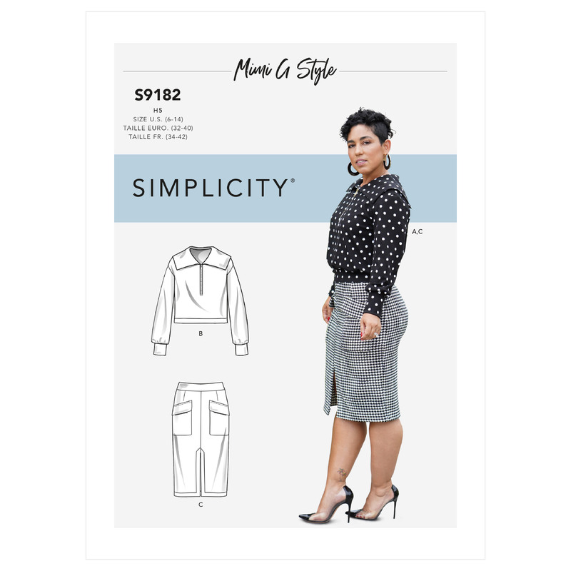 Simplicity Sewing Pattern S9182 Misses' Knit Top & Skirt Simplicity Sewing Pattern 9182