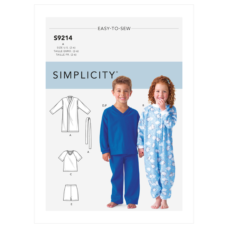 S9214 CHILDREN'S COZYWER Simplicity Sewing Pattern 9214