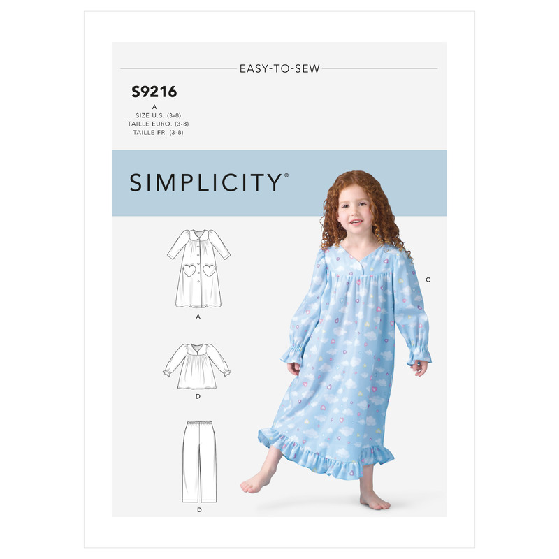 S9216 CHILDREN'S COZYWEAR Simplicity Sewing Pattern 9216