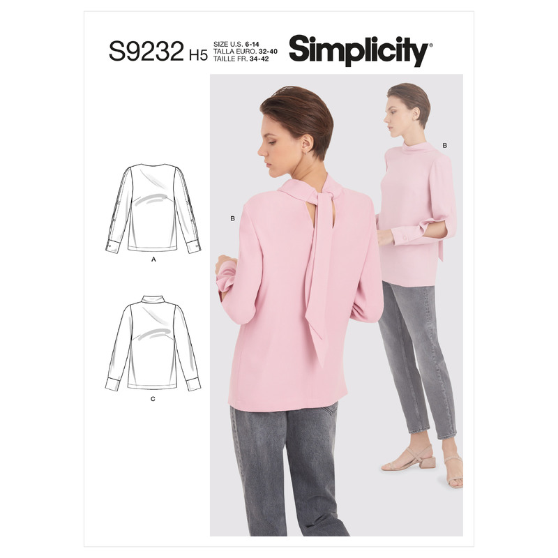 S9232 MISSES' TOPS Simplicity Sewing Pattern 9232