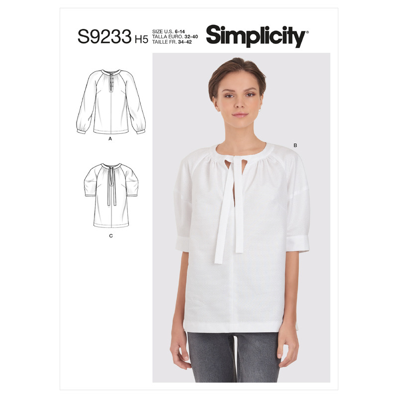 S9233 MISSES' TOPS Simplicity Sewing Pattern 9233