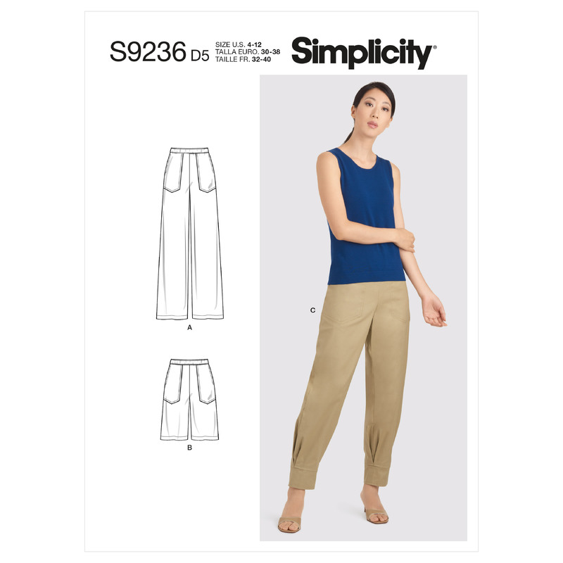 S9236 MISSES' PANTS Simplicity Sewing Pattern 9236