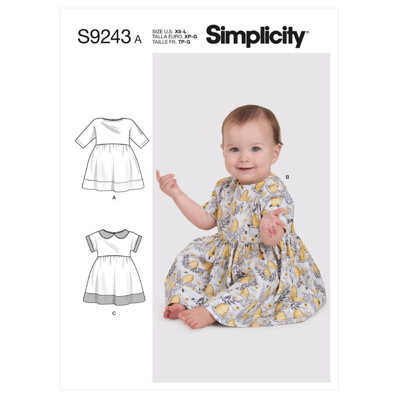 S9243 BABIES' DRESSES Simplicity Sewing Pattern 9243