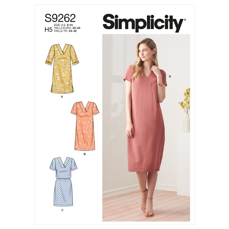 S9262 MISSES' SHIFT DRESS Simplicity Sewing Pattern 9262