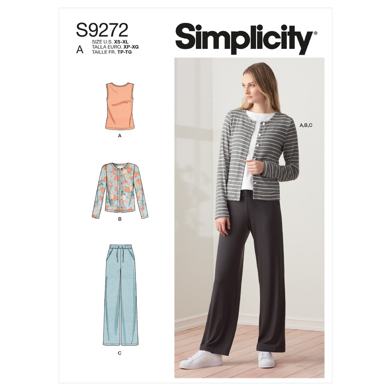 S9272 MISSES' TOP & PANTS Simplicity Sewing Pattern 9272