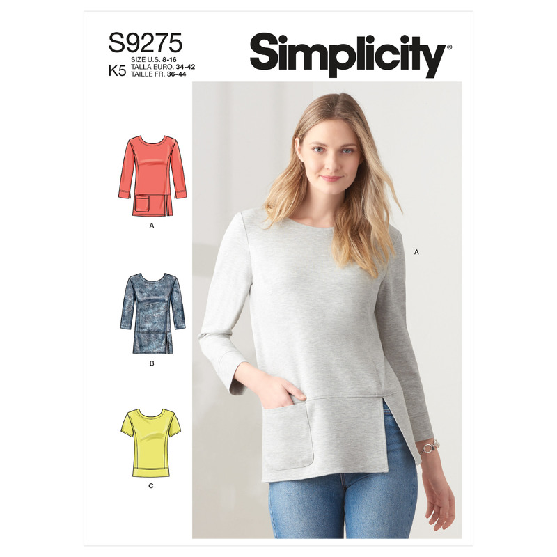 S9275 MISSES' KNIT TOPS Simplicity Sewing Pattern 9275