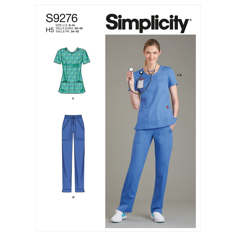 S9276 MISSES' SCRUBS Simplicity Sewing Pattern 9276