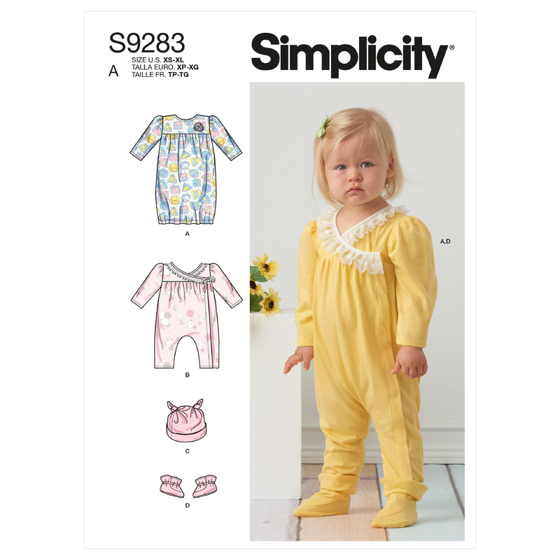 S9283 INFANT GOWN & JUMPSUIT Simplicity Sewing Pattern 9283