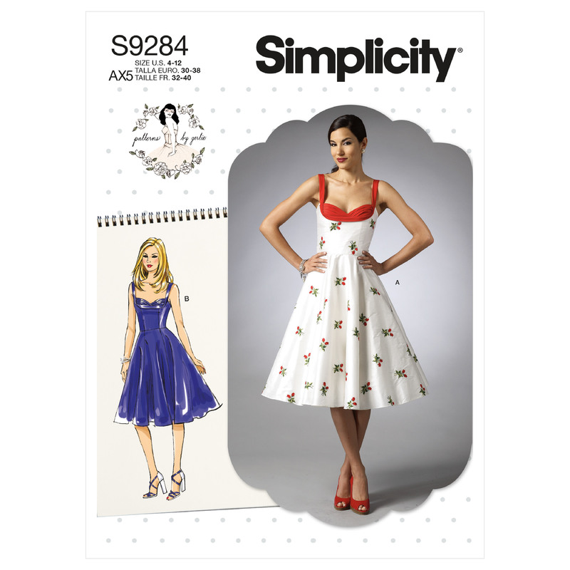 S9284 MISSES' SWEETHEART DRESS Simplicity Sewing Pattern 9284