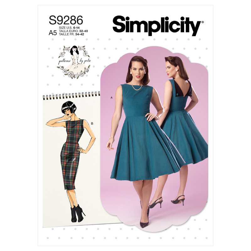 S9286 MISSES FOLD-BACK DRESSES Simplicity Sewing Pattern 9286