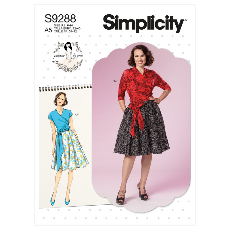 S9288 MISSES' WRAP TOP & SKIRT Simplicity Sewing Pattern 9288