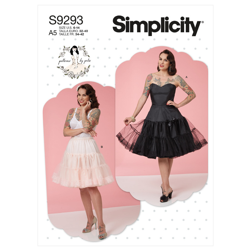 S9293 MISSES' SLIP, PETTICOAT Simplicity Sewing Pattern 9293