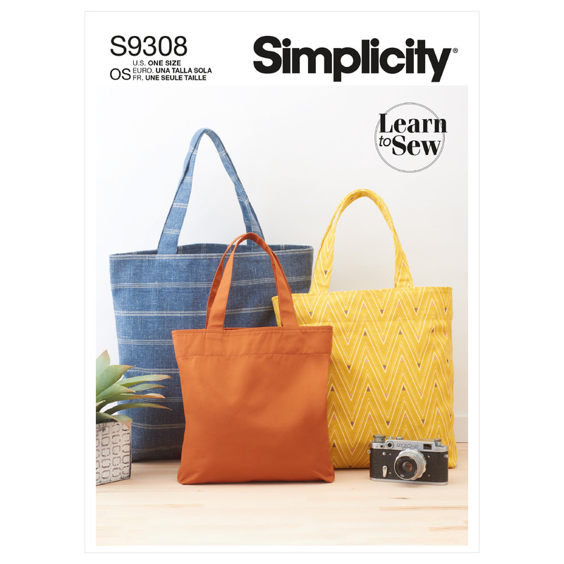 S9308 TOTE BAGS IN THREE SIZES Simplicity Sewing Pattern 9308