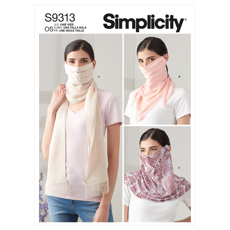 S9313 FASHION FACE COVERS Simplicity Sewing Pattern 9313