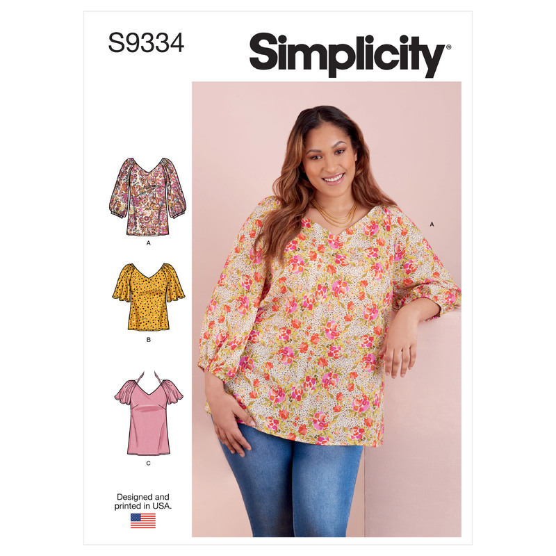 S9334 MISSES' & WOMEN'S TOPS Simplicity Sewing Pattern 9334