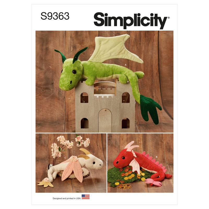 S9363 PLUSH DRAGONS Simplicity Sewing Pattern 9363