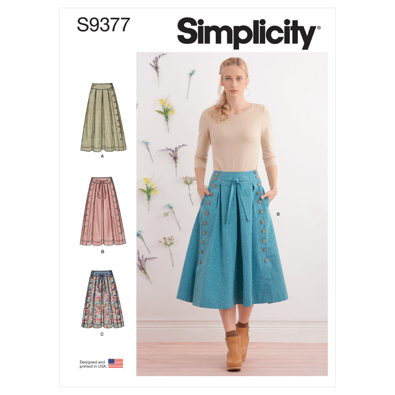 S9377 MISSES' FLARED SKIRTS Simplicity Sewing Pattern 9377