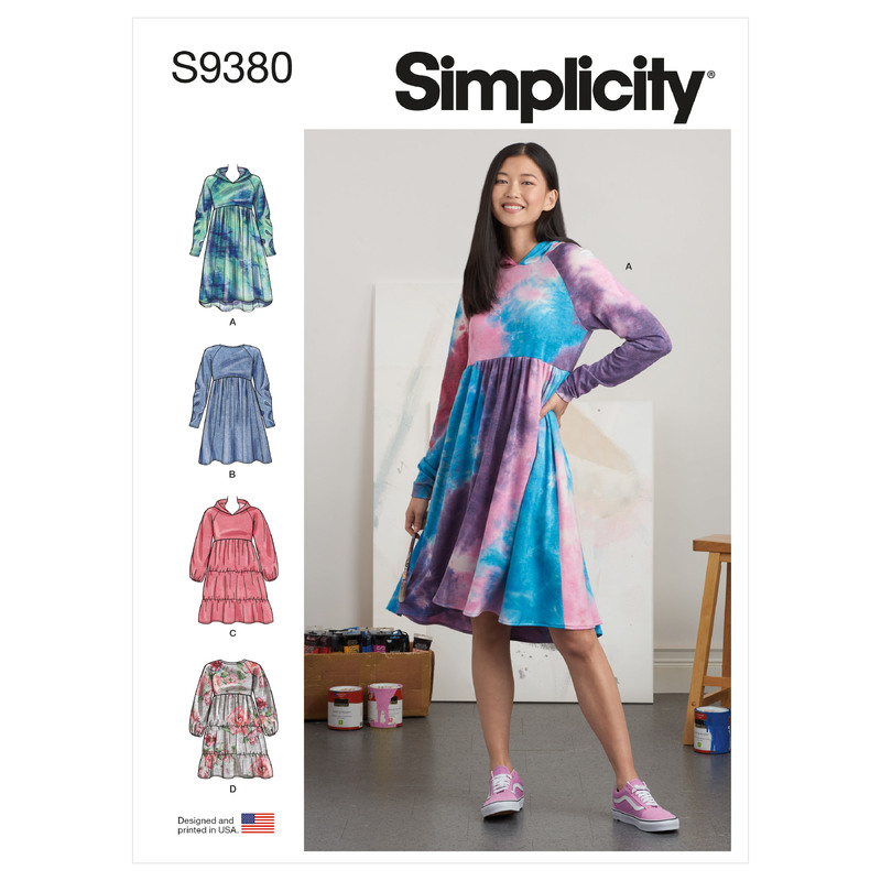 S9380 MISSES' SWEATSHIRT DRESS Simplicity Sewing Pattern 9380