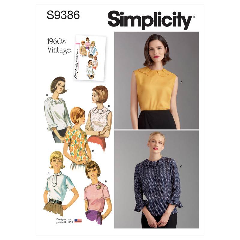 S9386 MISSES' SET OF BLOUSES Simplicity Sewing Pattern 9386