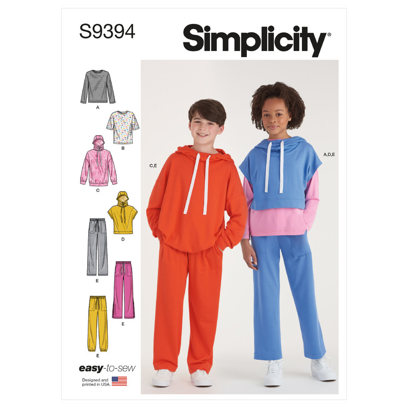 S9394 BOY/GRL HOODIE, PNT & TP Simplicity Sewing Pattern 9394