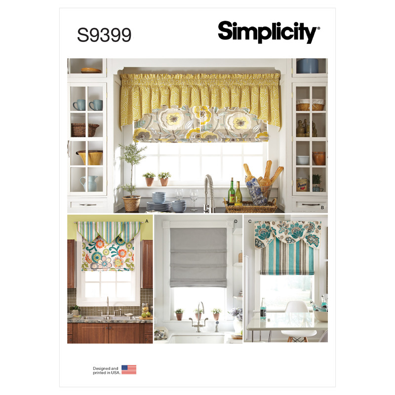 S9399 ROMAN SHADES & VALANCES Simplicity Sewing Pattern 9399