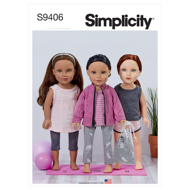 S9406 18" DOLL CLOTHES Simplicity Sewing Pattern 9406