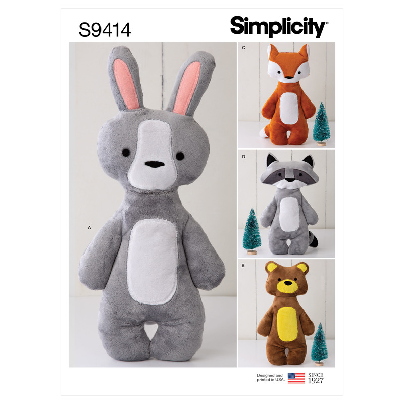 S9414 STUFFED ANIMALS Simplicity Sewing Pattern 9414