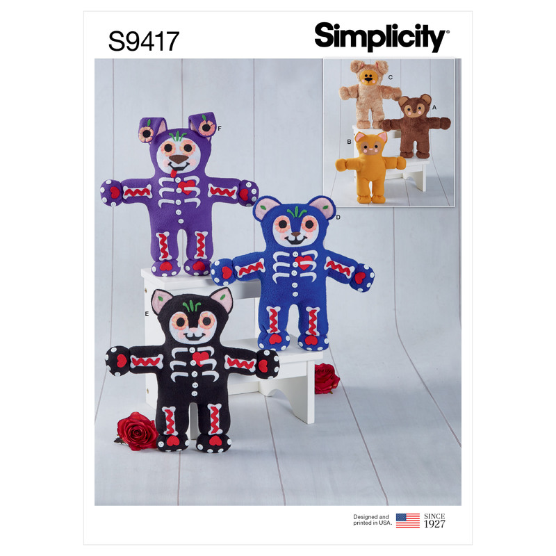 S9417 STUFFED ANIMALS Simplicity Sewing Pattern 9417