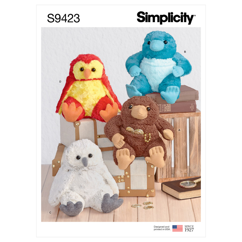 S9423 STUFFED 8-1/2" ANIMALS Simplicity Sewing Pattern 9423