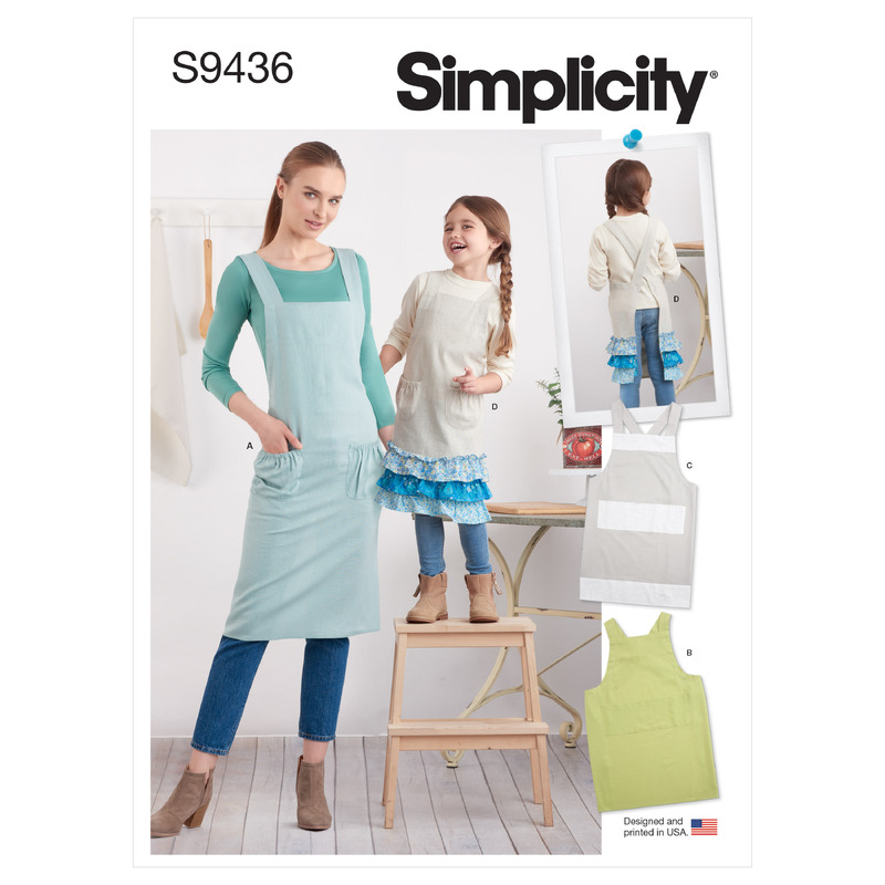 S9436 ADULT & CHILD APRONS Simplicity Sewing Pattern 9436