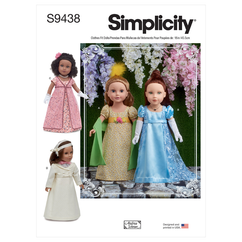 S9438 18" DOLL CLOTHES Simplicity Sewing Pattern 9438