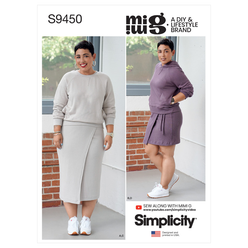 S9450 MISSES KNIT TOPS, SKIRTS Simplicity Sewing Pattern 9450