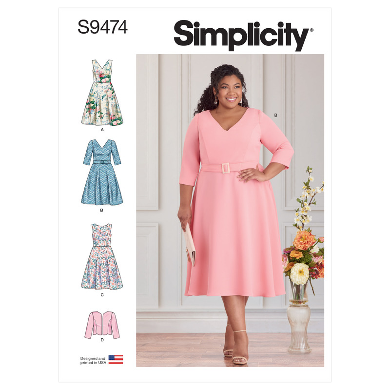 S9474 WOMEN'S DRESSES & JACKET Simplicity Sewing Pattern 9474