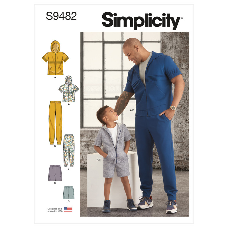 S9482 BOYS' & MEN'S TRACKSUIT Simplicity Sewing Pattern 9482