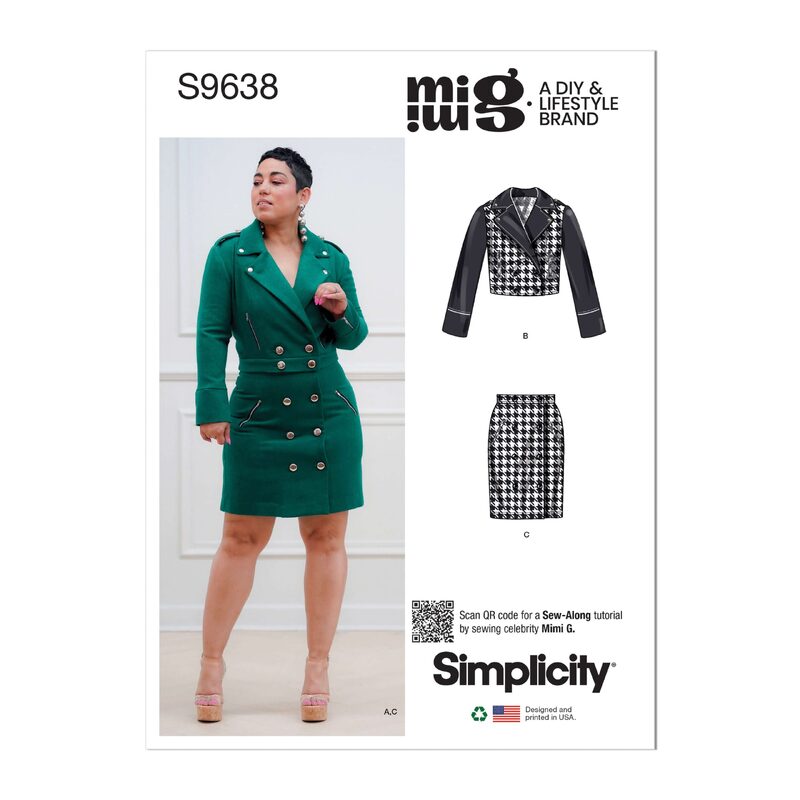 Simplicity Sewing Pattern S9638u5 Misses’ Jackets and Skirt by Mimi Gsz 16-24