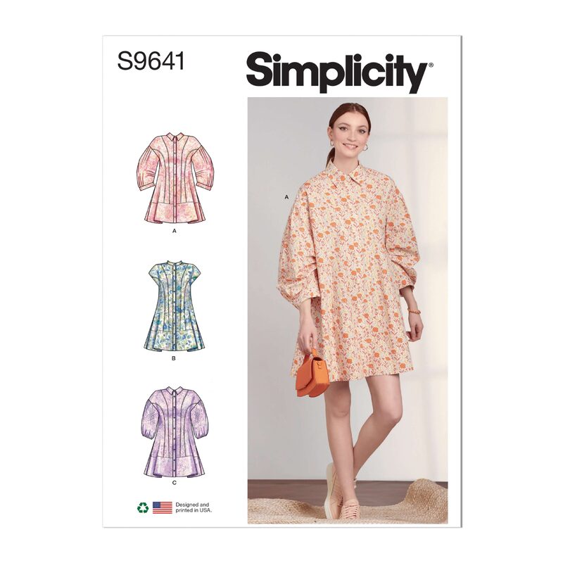 Simplicity Sewing Pattern 9641d5 Misses’ Button Down Dress sizes 4-12