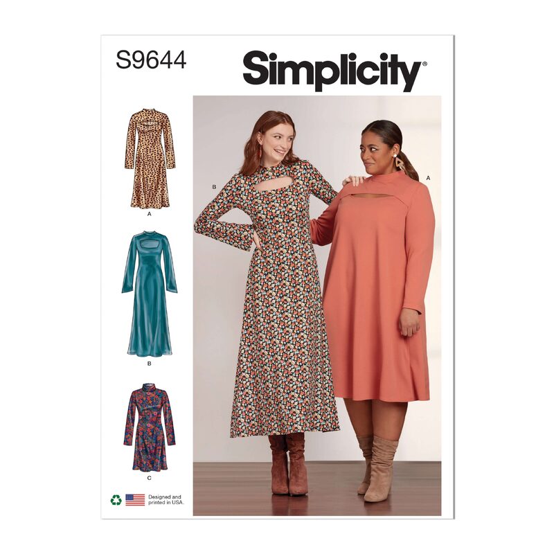 Simplicity Sewing Pattern S9644aa Misses’ and Women’s Knit Dress size 10-18