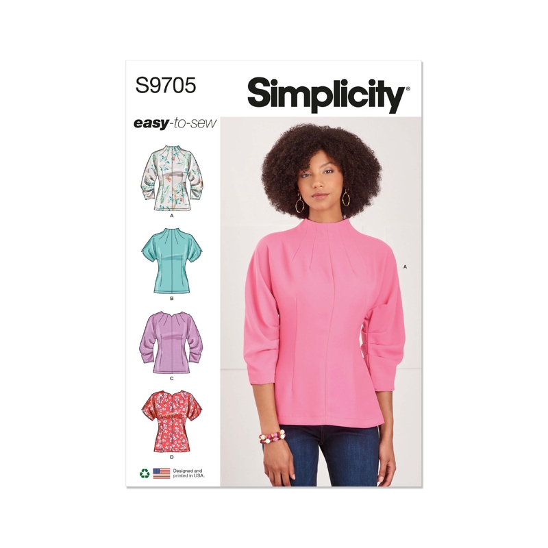 Simplicity Sewing Pattern S9705 Misses’ Tops H5 Sizes 6-14