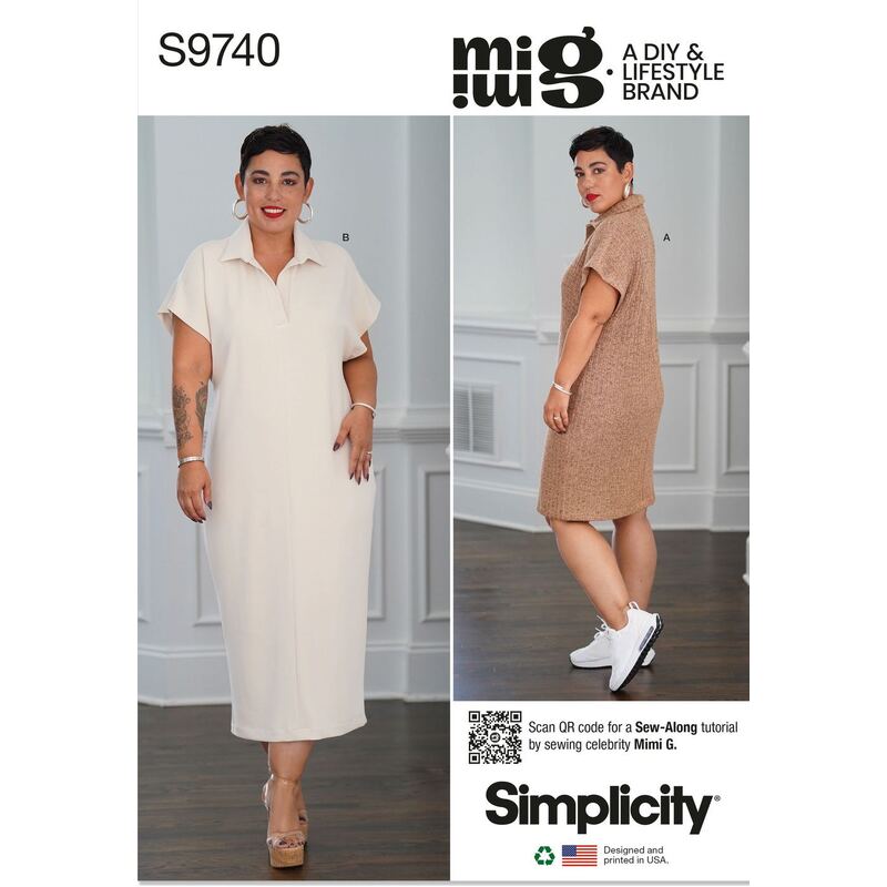 Sewing Pattern S9740 Misses Knit Dress in Two Lengths by Mimi G Style Sizes 12-20