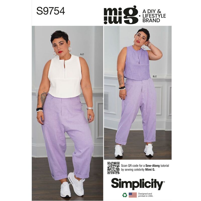 Simplicity Sewing Pattern S9754Y5 Misses' Tops & Cargo Pants by Mimi G Style Sizes 18-26