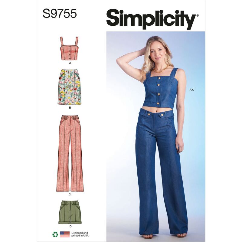 Simplicity Misses' Size 6-14 Easy-To-Sew Pants & Shorts Pattern, 1 Each