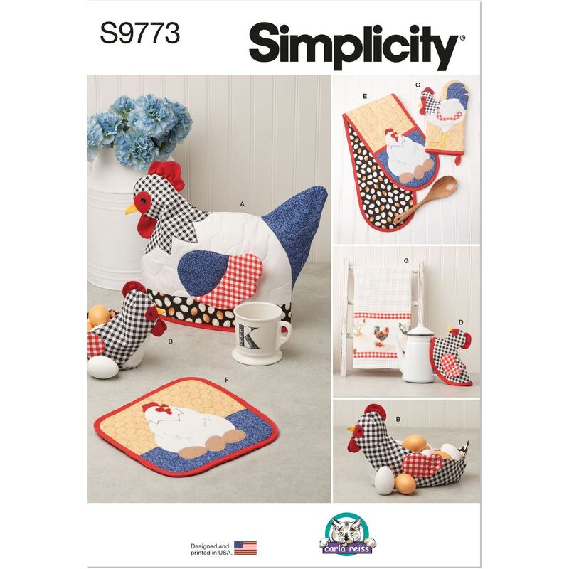 Simplicity Sewing Pattern S9773OS Kitchen Accessories by Carla Reiss Design