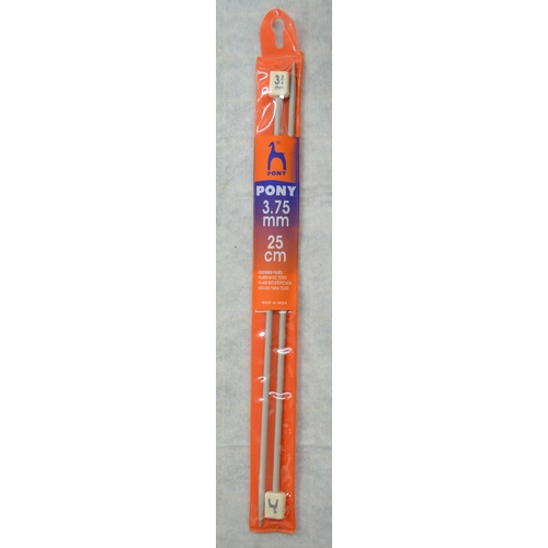 Pony Knitting Needle 25cm 3.75mm, 1 Pair per Pack, aka Knitting Pins