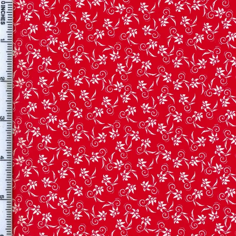 White on Red, The Red & The Black, Cotton Fabric 110cm wide