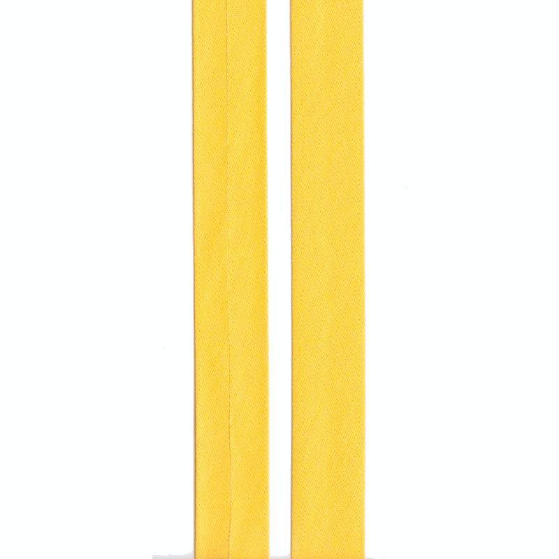 YELLOW 6mm Cotton Bias Binding Single Folded x 20 Metres