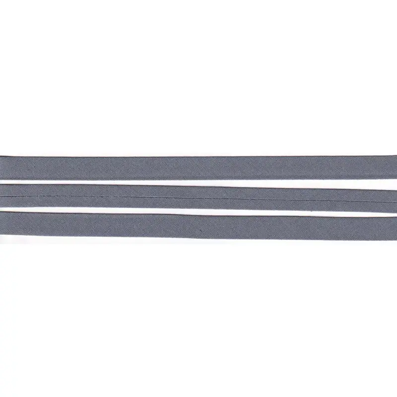 GREY 12mm Cotton Bias Binding Single Folded, by the Metre