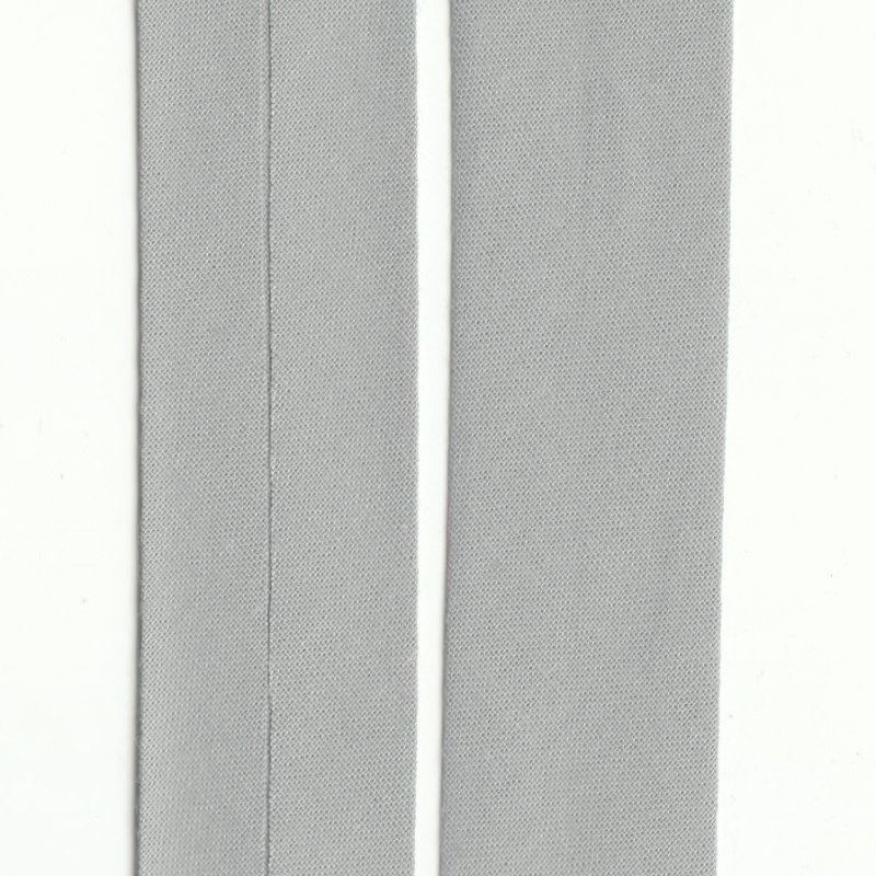 LIGHT GREY 12mm Cotton Bias Binding Single Folded x 10 Metres