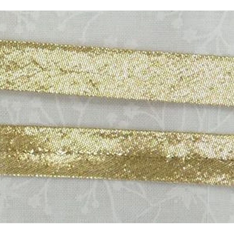 Metallic GOLD Lame 12mm Bias Binding Single Folded, by the Metre