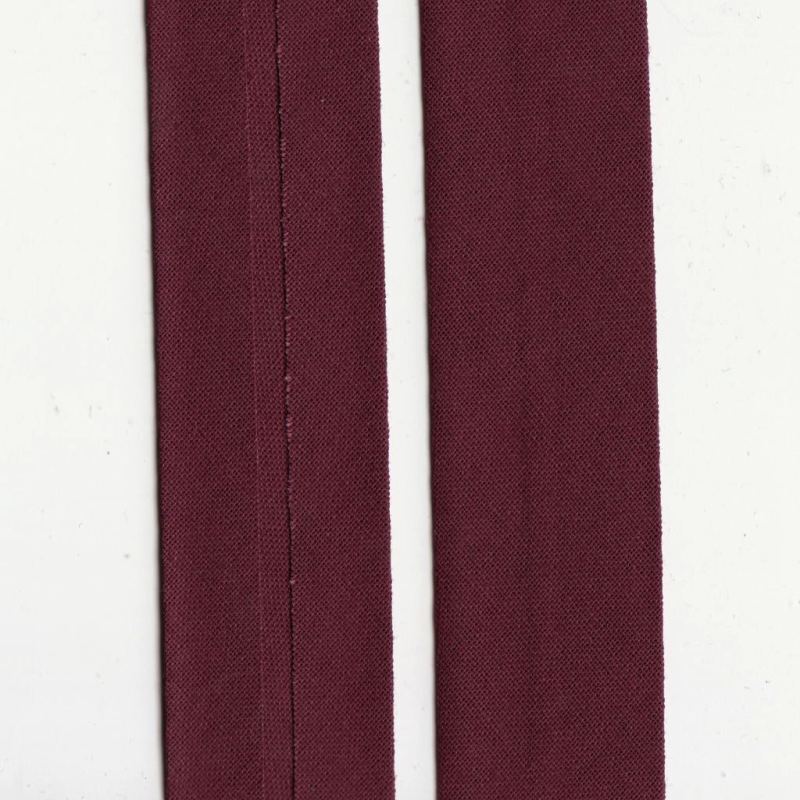 WINE 12mm Cotton Bias Binding Single Folded, x 10 Metres