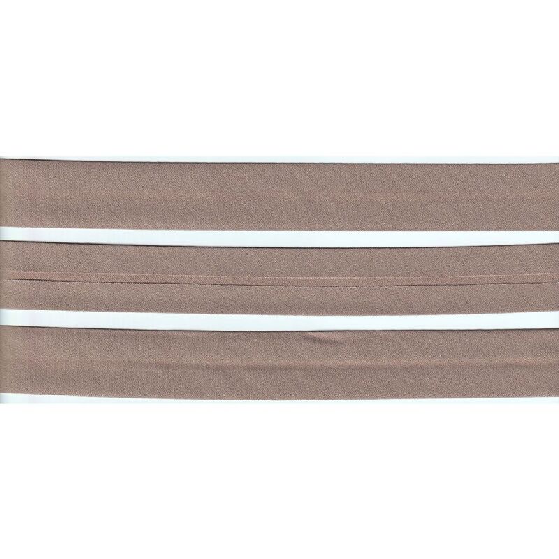 BEIGE 25mm Cotton Bias Binding Single Folded, by the Metre